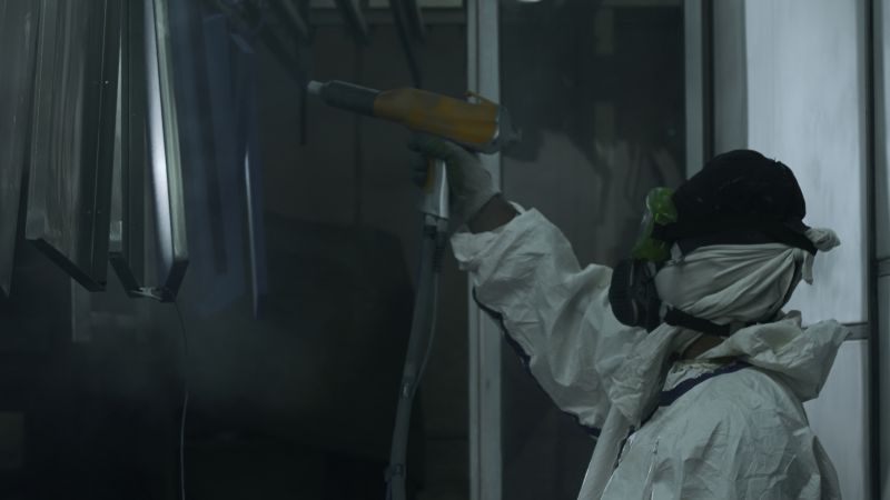 Electrostatic Metal Painting detail